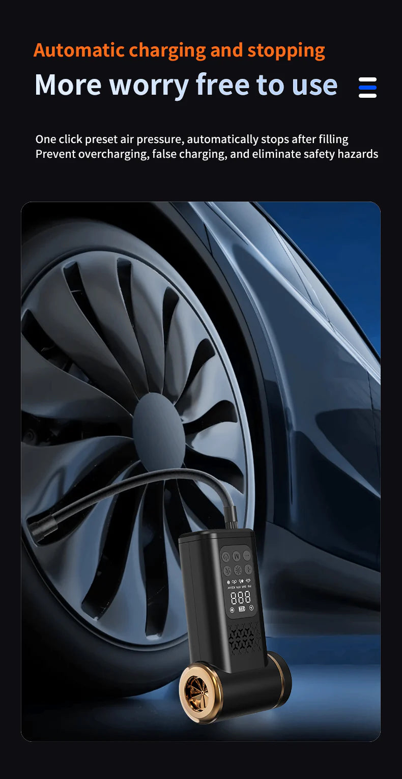 KORVA AirVac Pro 5 في 1 مكنسة سيارة لاسلكية + نافخ إطارات