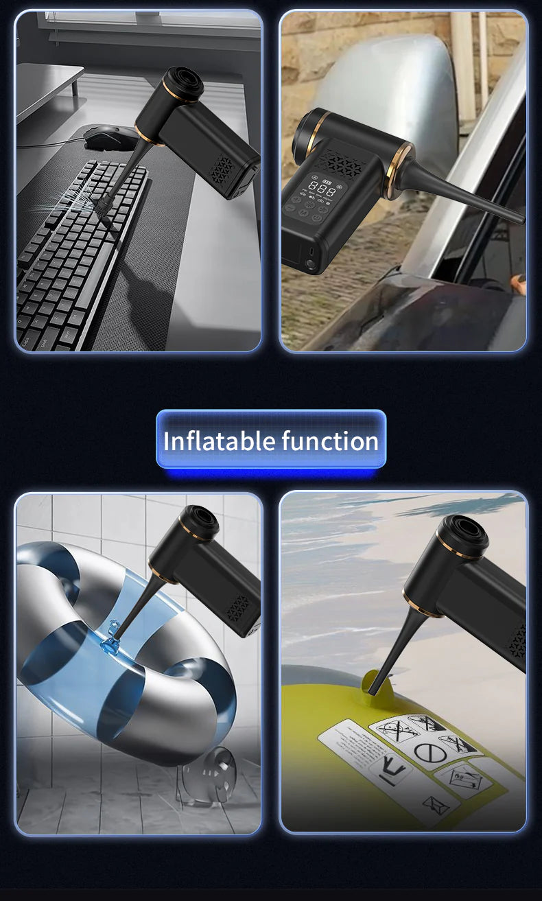 KORVA AirVac Pro 5 في 1 مكنسة سيارة لاسلكية + نافخ إطارات
