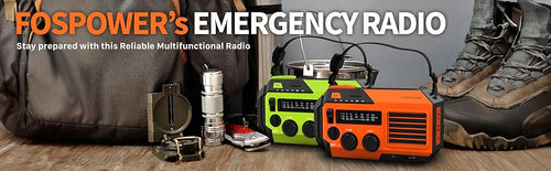 راديو طوارئ شمسي 6 في 1 مع باور بانك 19240mWh وشحن يدوي وكشاف قوي وإنذار SOS